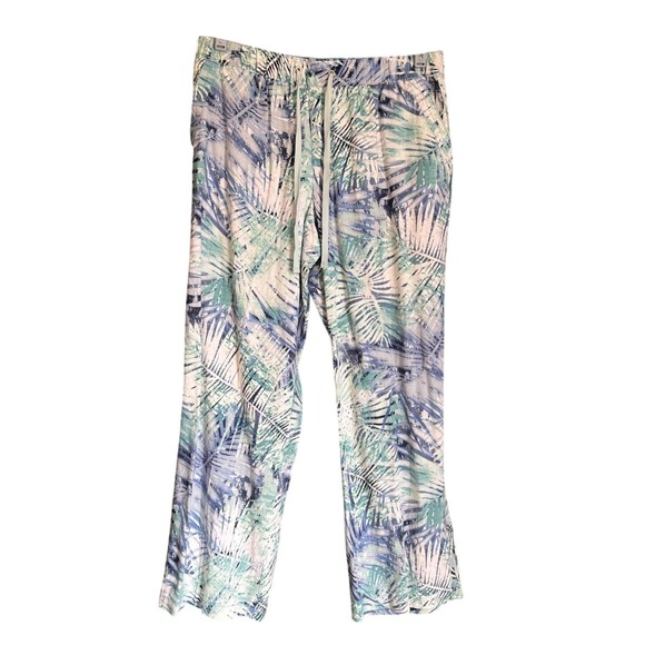 Bandolino Pants - Bandolino Jeans Petite Palm Leaf Print Wide Leg Pant Women Size 10P Linen Petite